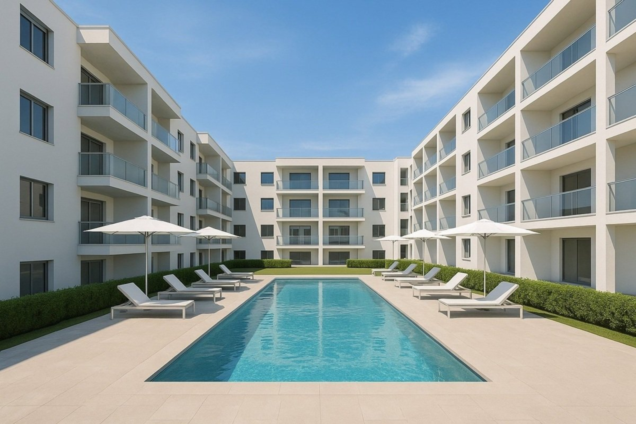 Selentia 1 - patio interior con piscina (imagen de referencia)